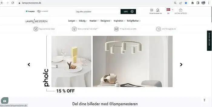 Raziskava možnosti za izboljšanje Outlet skupine izdelkov na lampemesteren.dk