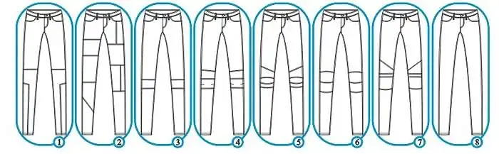 17. Які варыянт дэталі перадняй часткі джынсаў slim-fit Вам найбольш падабаецца?
