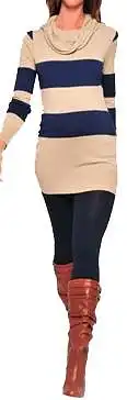 කහ ඇඳුමක් සහ විශාල අඳුරු නිල් තීරුව 2ක්