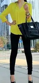 bright yellow blouse