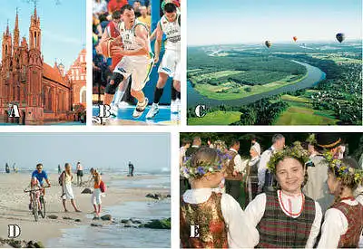 Could you please range the images listed below starting from the least representing Lithuania and ending with the photograph which describes Lithuania the most